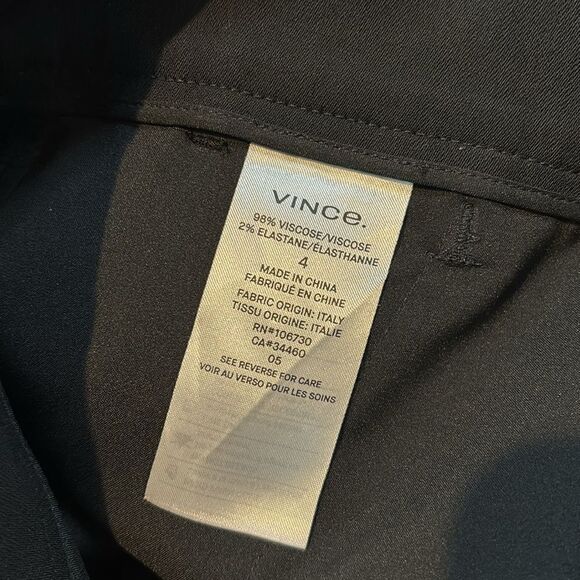 Vince Black Italian Fabric Dress Pants – Tailored Fit, Size 4 - Picture 7 of 15